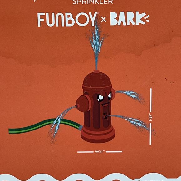 Funboy x Bark "Harry The Hydrant's Revenge" Inflatable Sprinkler 21" x 37" NEW! - Picture 2 of 7